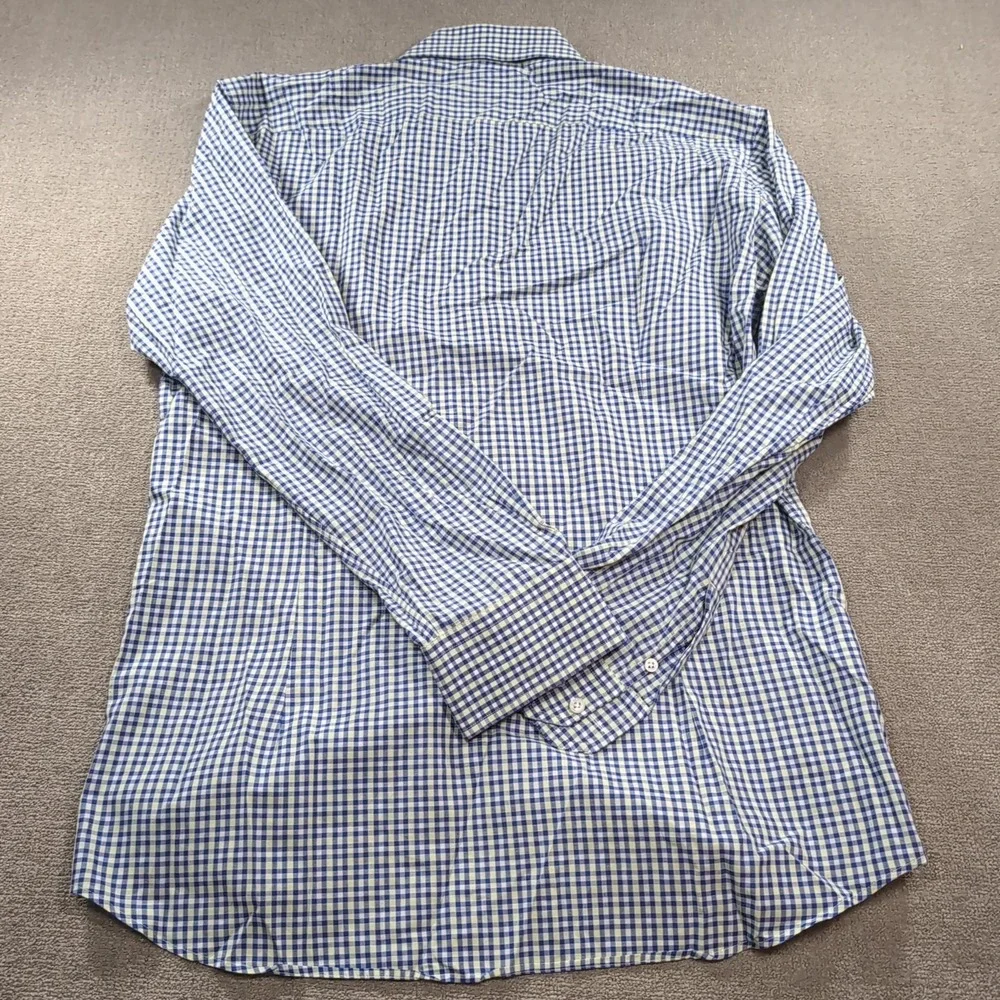 Hugo Boss Shirt Men 41/16 Green Blue Button Up Shaped Fit Long Sleeve‎ Soft